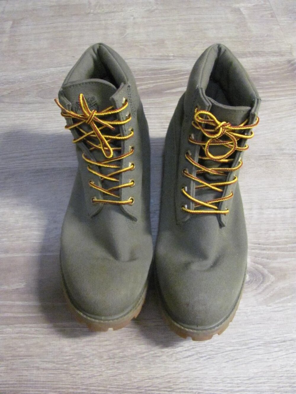 Timberland 6 Inch Premium Thread Canvas Boots Grape Leaf Olive Green Size 9.5